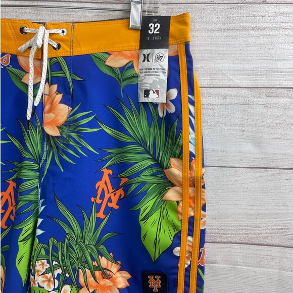 Hurley x 47 MLB Phantom New York Mets Swim Shorts Trunks Mens Size 32 - Picture 2 of 6